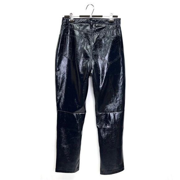 Abercrombie & Fitch Curve Love Patent Leather 90s Straight Black Pants 31/12 NWT - Picture 3 of 9